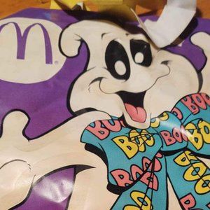McDonalds Halloween Vinyl Trick or Treat Bag Vintage 1990 - Ghost Boo Purple 11